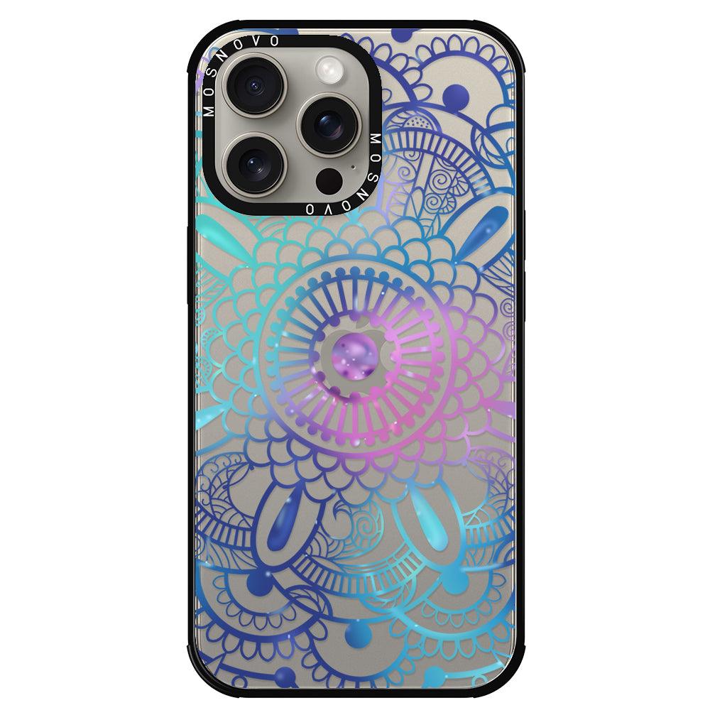 Violet Blue Mandala Phone Case - iPhone 15 Pro Max Case - MOSNOVO