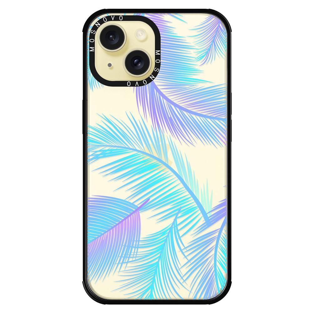 Gradient Tropical Palm Leaf Phone Case - iPhone 15 Plus Case - MOSNOVO