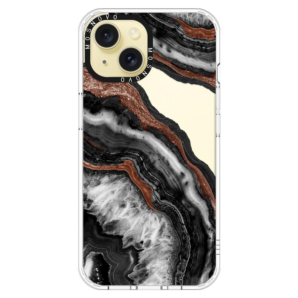 Black Agate Phone Case - iPhone 15 Case - MOSNOVO