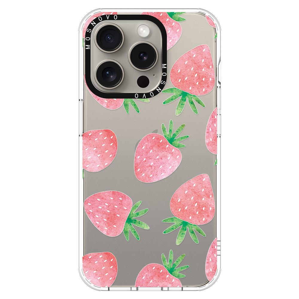 Pastel Strawberry Phone Case - iPhone 15 Pro Case - MOSNOVO