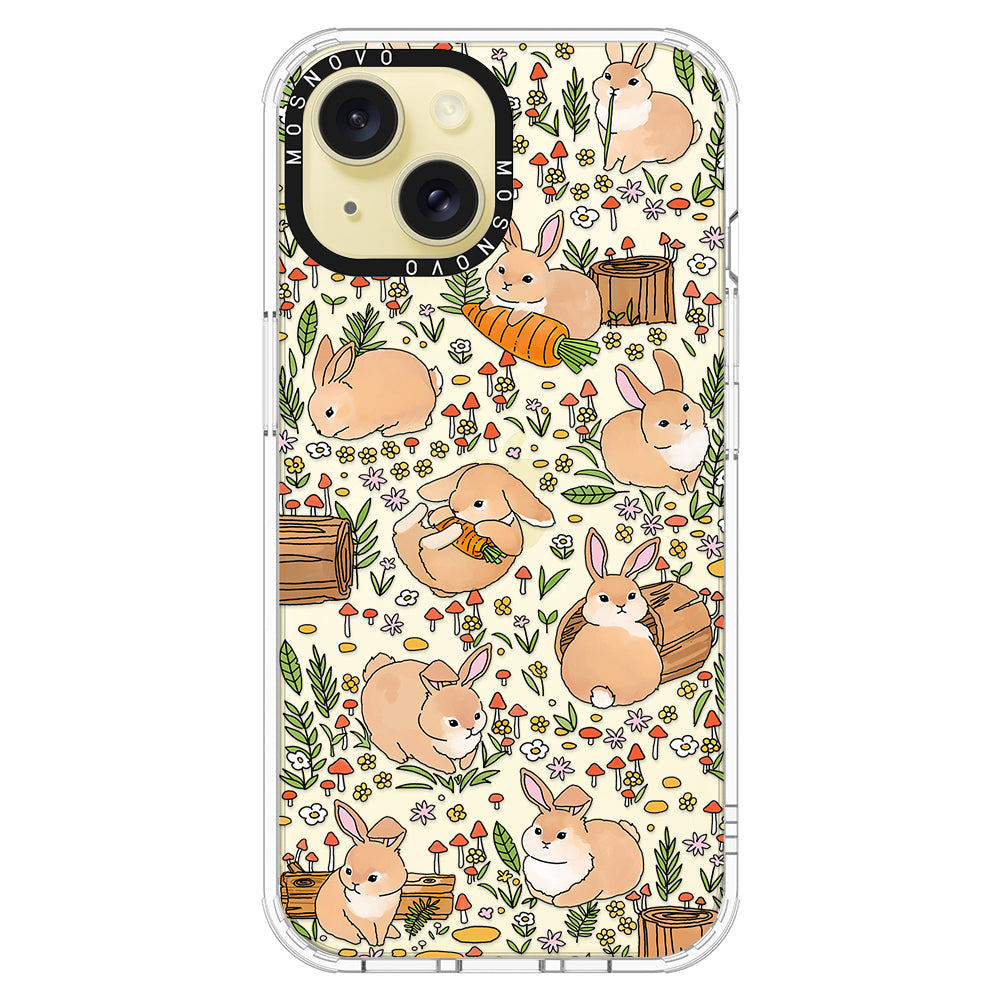 Bunny Garden Phone Case - iPhone 15 Case Clear