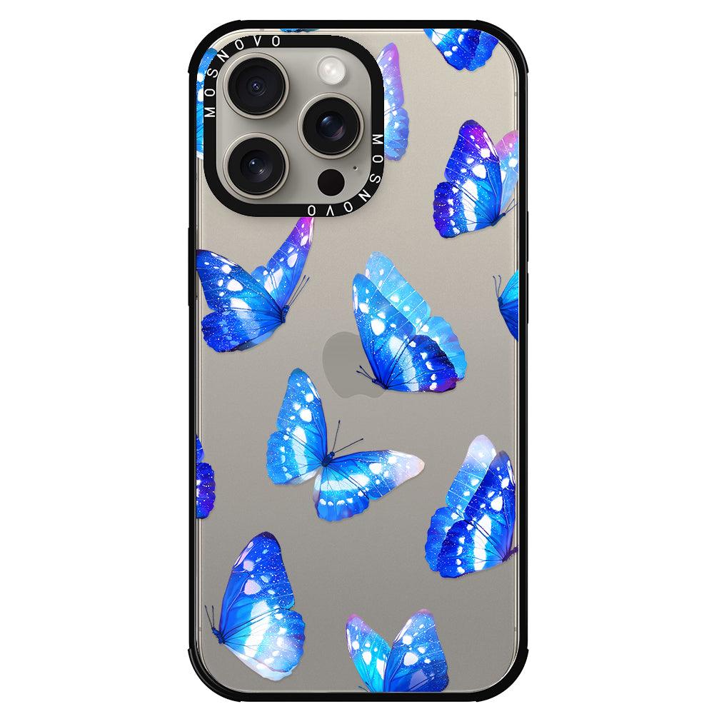 Stunning Blue Butterflies Phone Case - iPhone 15 Pro Max Case - MOSNOVO