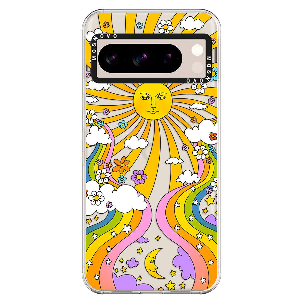 Rainbow Sun and Moon Phone Case - Google Pixel 8 Pro Case