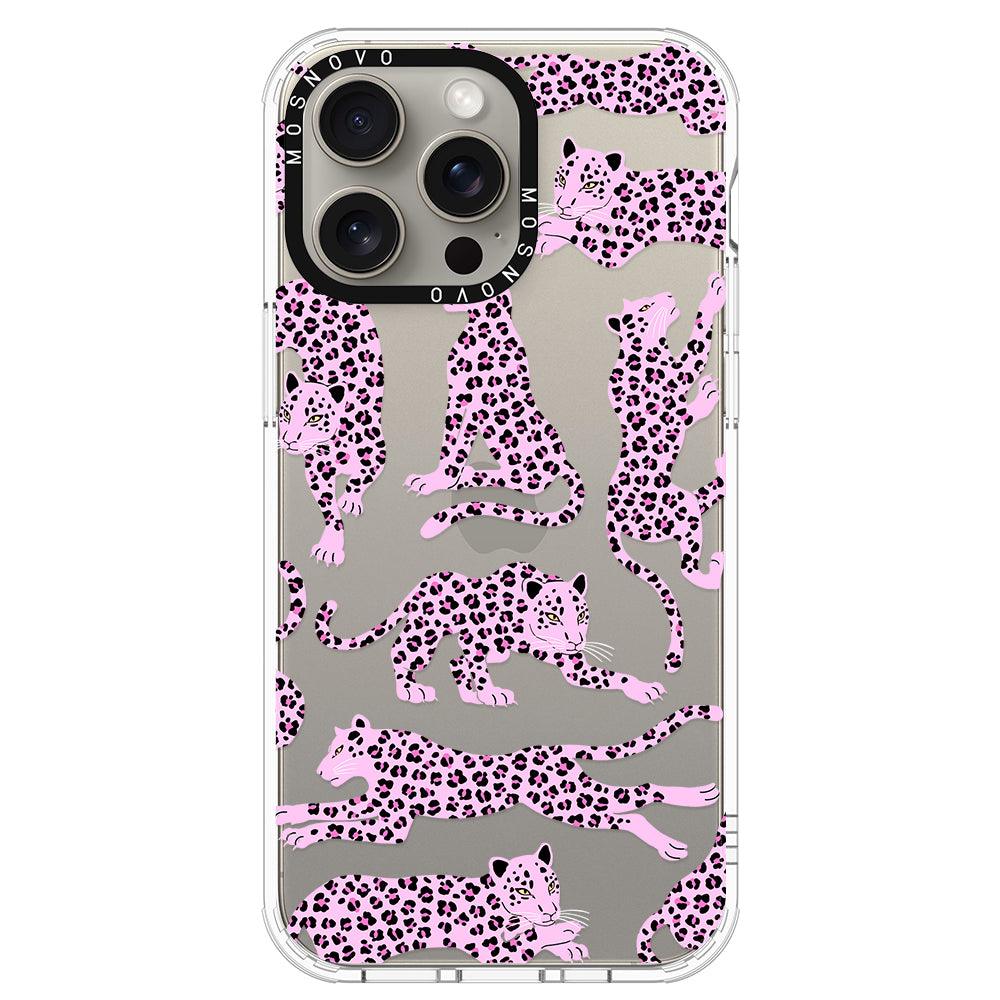 Pink Leopard Phone Case - iPhone 15 Pro Max Case - MOSNOVO