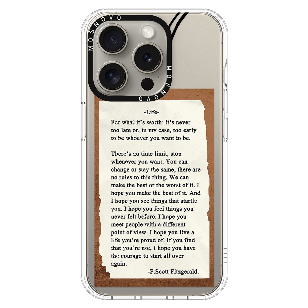 Life Quote Phone Case - iPhone 15 Pro Case - MOSNOVO