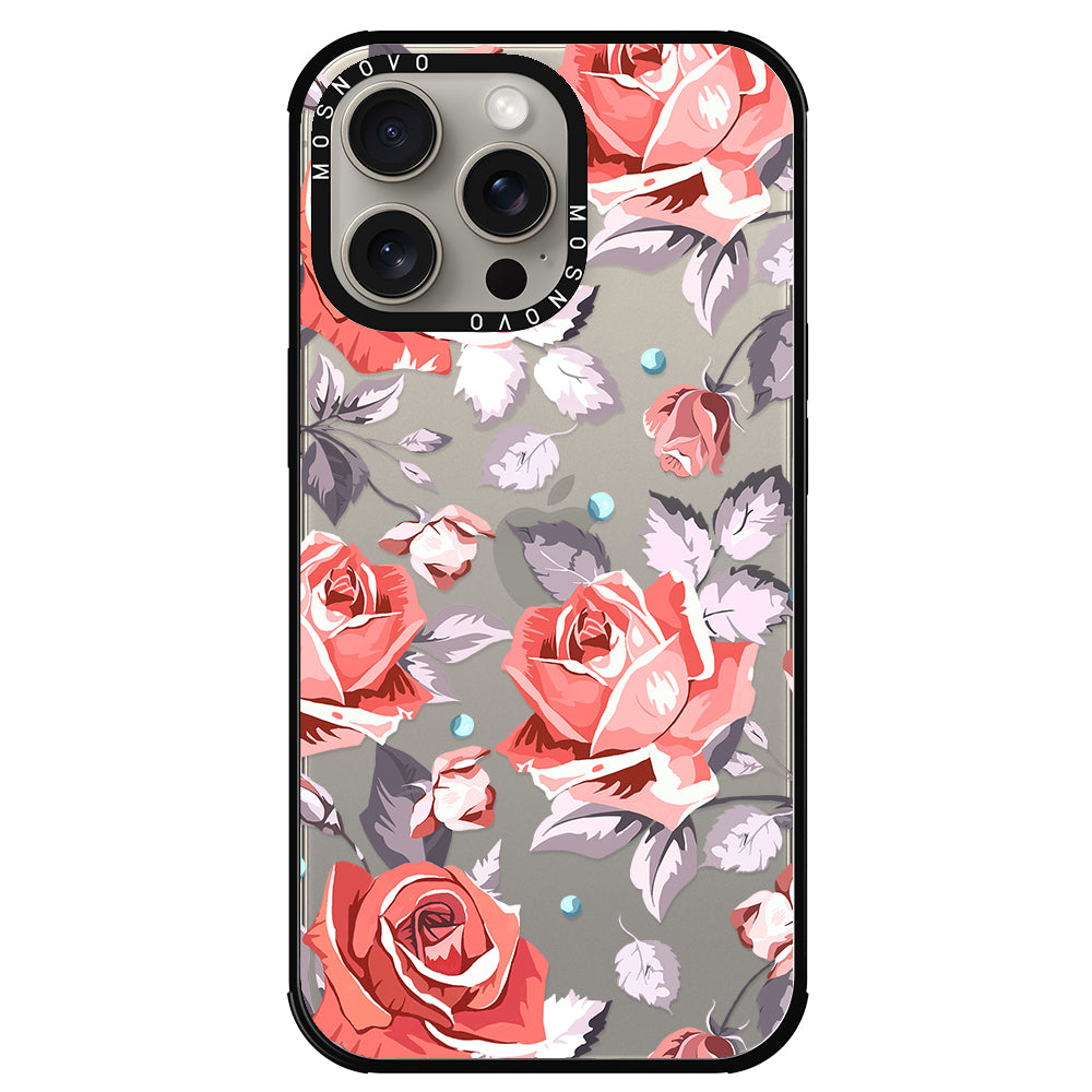 Retro Flower Roses Phone Case - iPhone 15 Pro Max Case - MOSNOVO