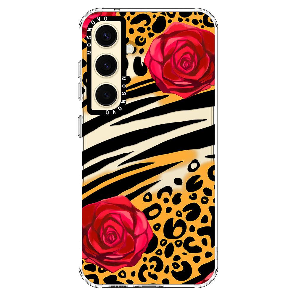 Wild Floral Leopard Phone Case - Samsung Galaxy S24 Case - MOSNOVO