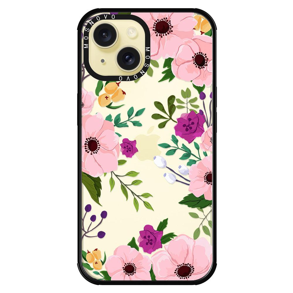 Watercolor Floral Phone Case - iPhone 15 Plus Case - MOSNOVO