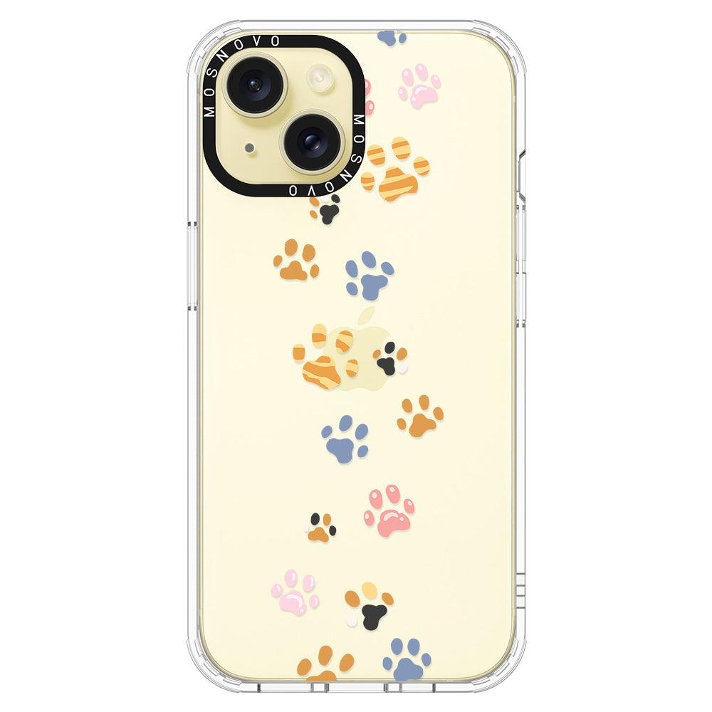 Colorful Paw Phone Case - iPhone 15 Plus Case - MOSNOVO