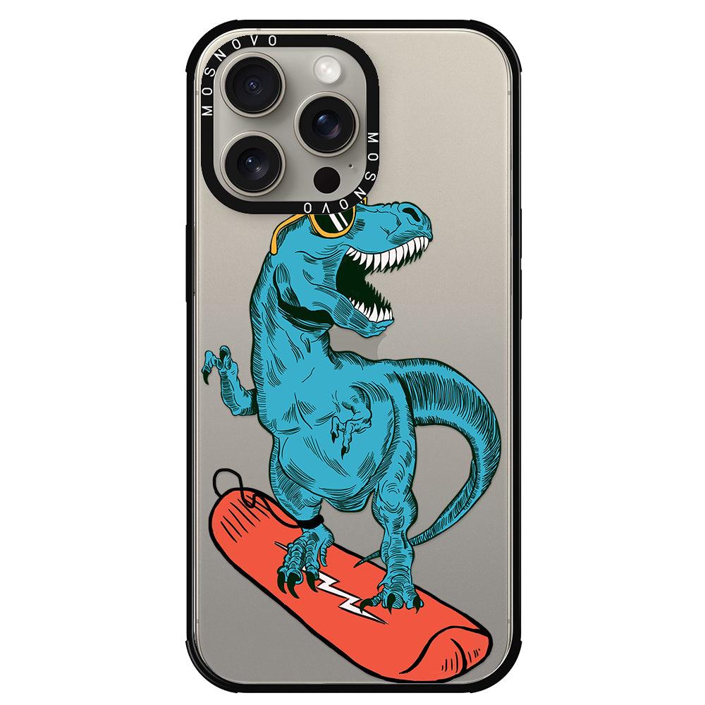 Surfing Dinosaur Phone Case - iPhone 15 Pro Max Case - MOSNOVO