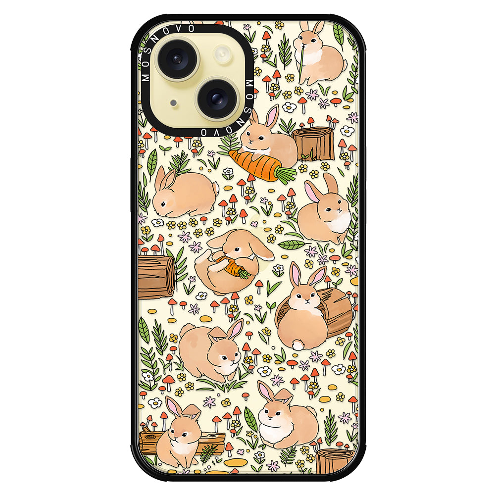 Bunny Garden Phone Case - iPhone 15 Case Black