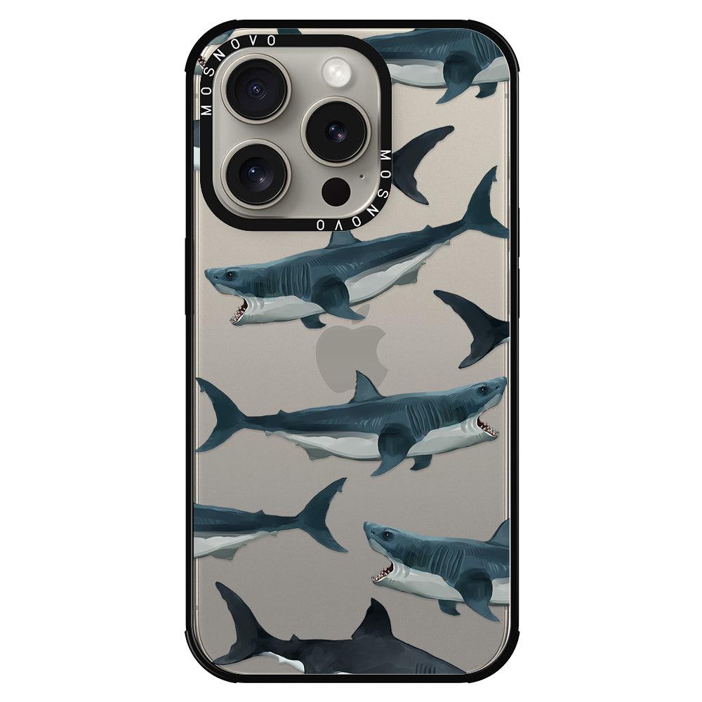 White Shark Phone Case - iPhone 15 Pro Case - MOSNOVO