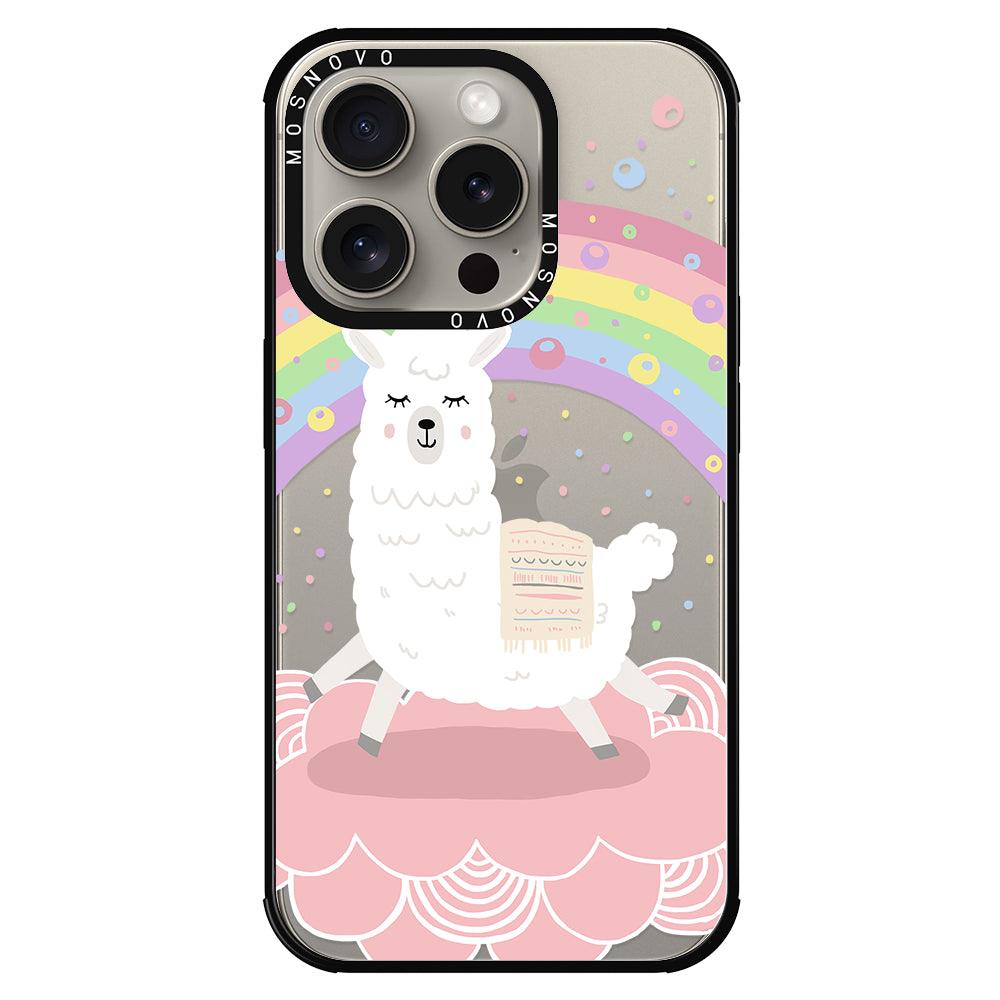 Rainbow Alpaca Phone Case - iPhone 15 Pro Case - MOSNOVO