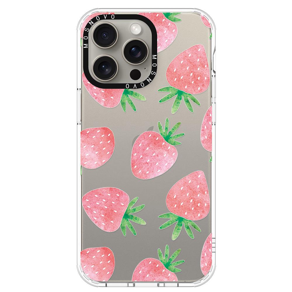 Pastel Strawberry Phone Case - iPhone 15 Pro Max Case - MOSNOVO