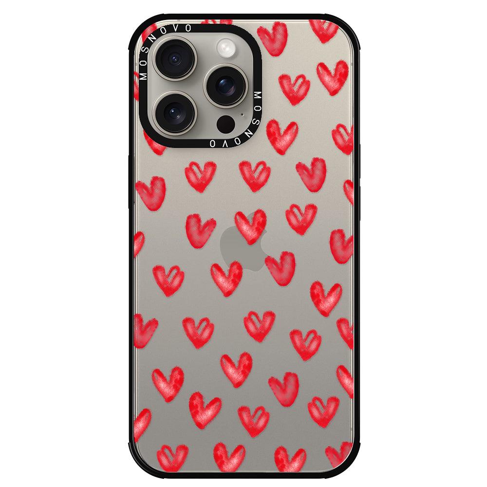 Cute Little Hearts Phone Case - iPhone 15 Pro Max Case - MOSNOVO