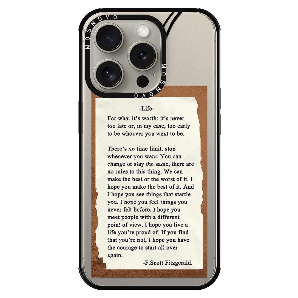 Life Quote Phone Case - iPhone 15 Pro Case - MOSNOVO