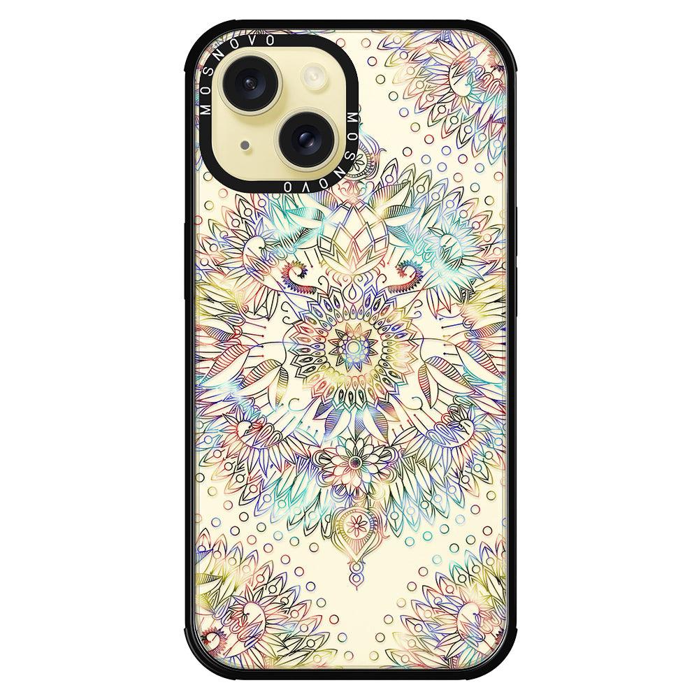 Rainbow Mandala Phone Case - iPhone 15 Plus Case - MOSNOVO