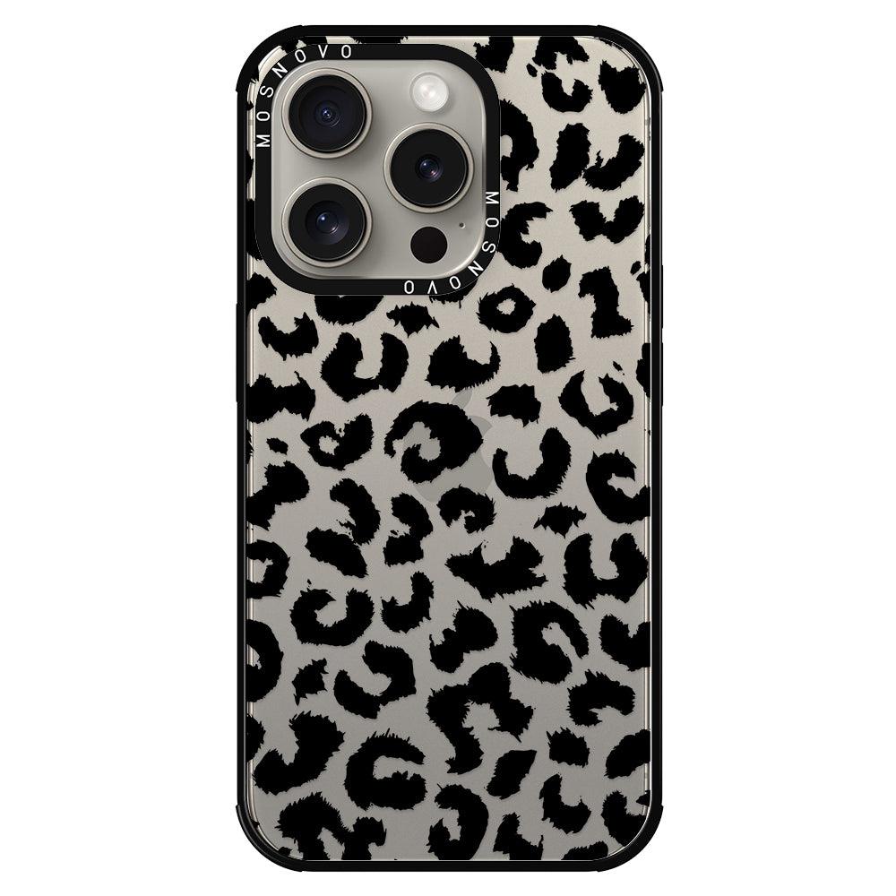 Black Leopard Phone Case - iPhone 15 Pro Case - MOSNOVO