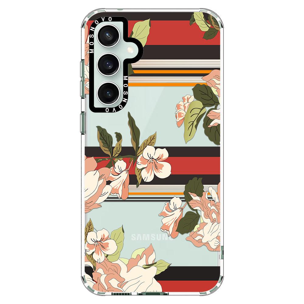 Classic Stripe Floral Phone Case - Samsung Galaxy S23 FE Case