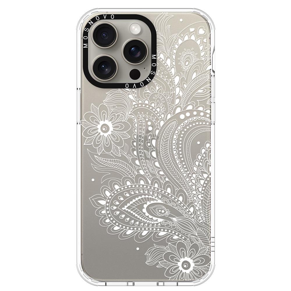 Aesthetic Flower Henna Phone Case - iPhone 15 Pro Max Case - MOSNOVO