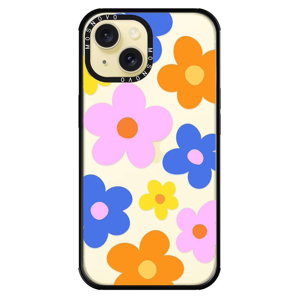 60's Groovy Flower Phone Case - iPhone 15 Plus Case - MOSNOVO