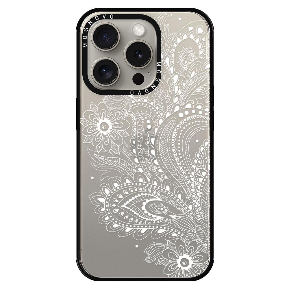 Aesthetic Flower Henna Phone Case - iPhone 15 Pro Case - MOSNOVO