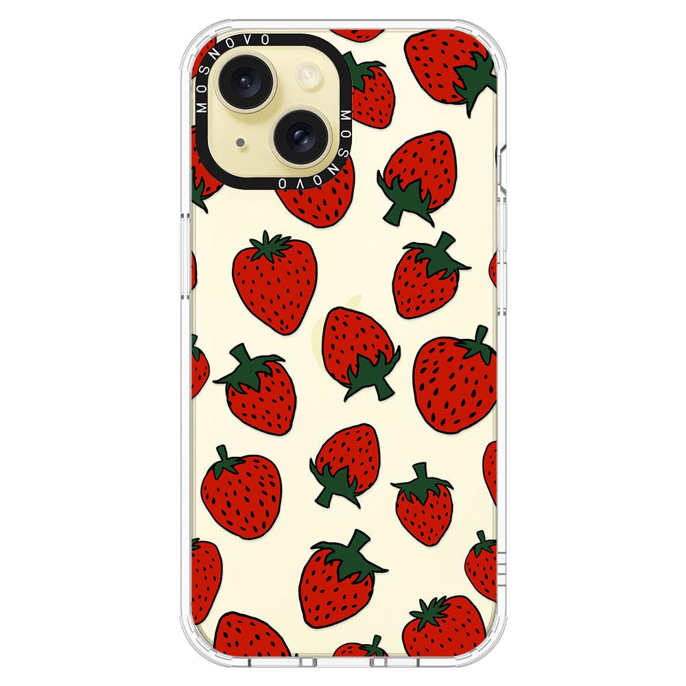 Red Strawberry Phone Case - iPhone 15 Plus Case - MOSNOVO