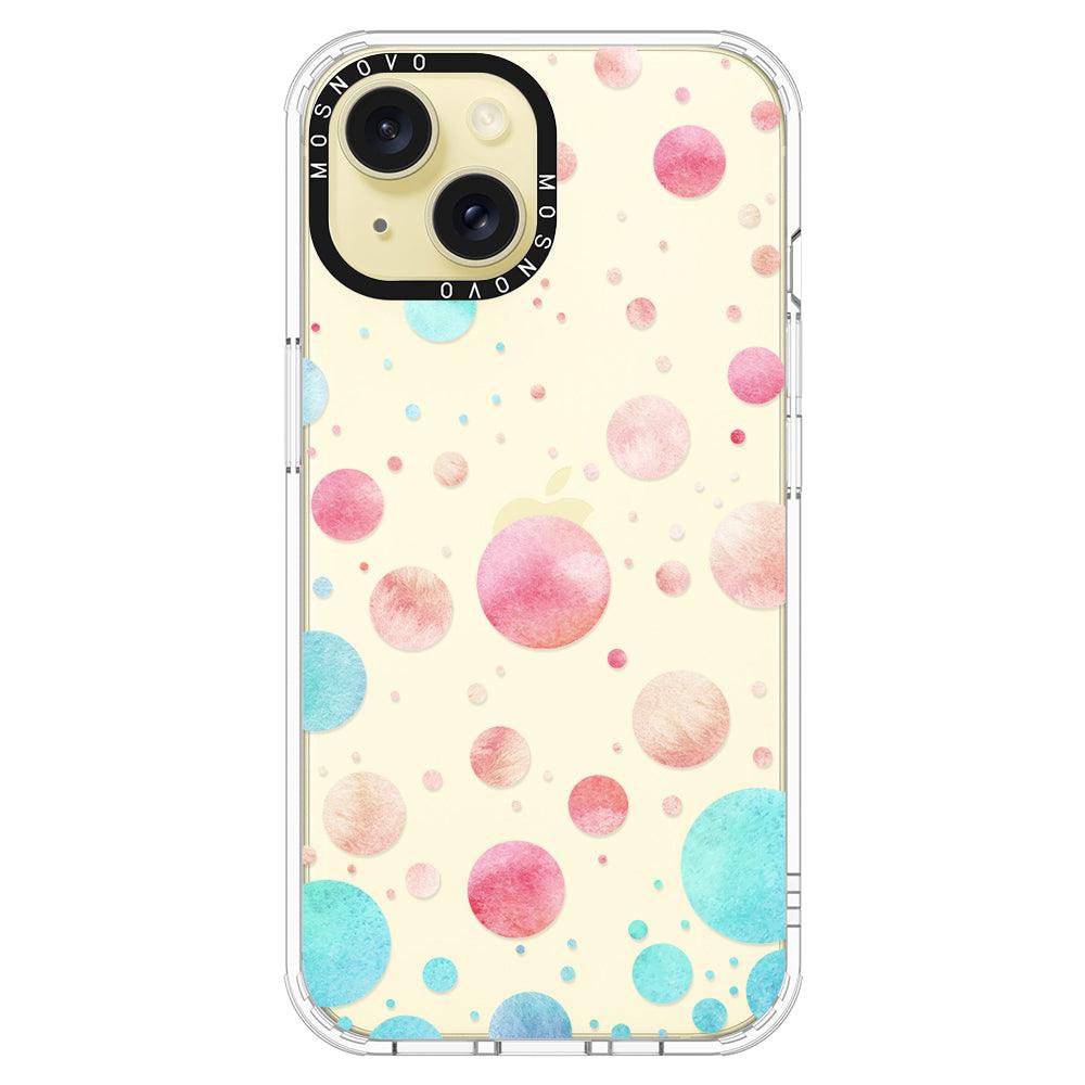 Watercolor Polka Dot Phone Case - iPhone 15 Case Clear