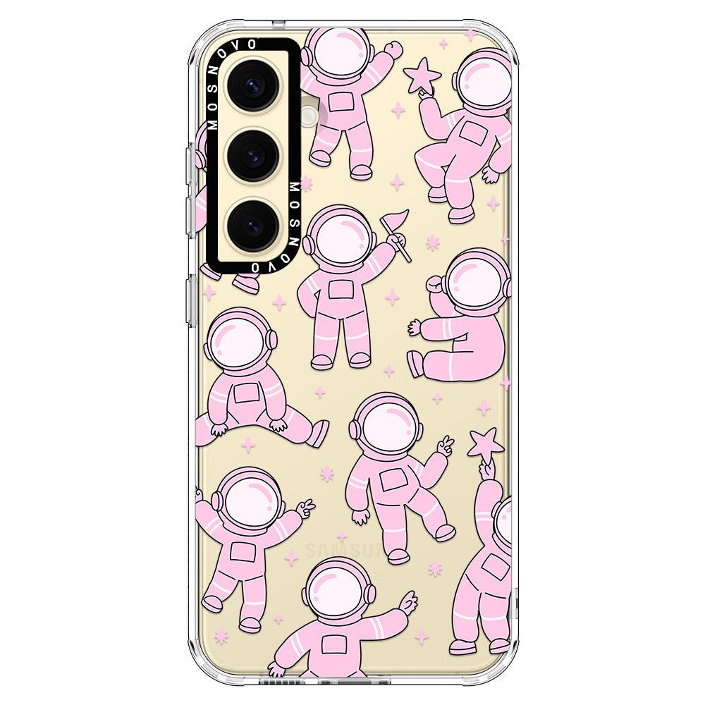 Pink Astronaut Phone Case - Samsung Galaxy S24 Plus Case