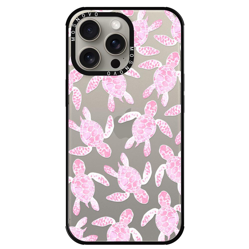 Pink Turtle Phone Case - iPhone 15 Pro Max Case - MOSNOVO