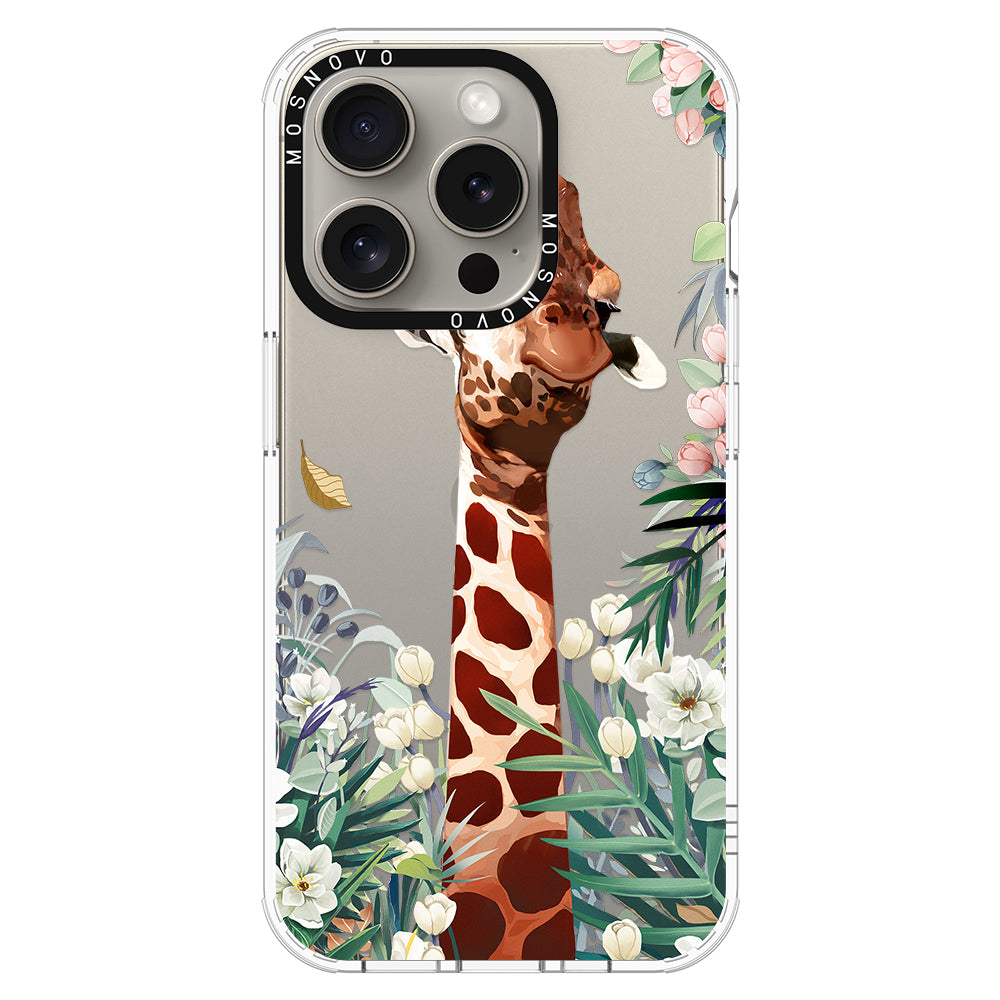 Giraffe In The Garden Phone Case - iPhone 15 Pro Case - MOSNOVO