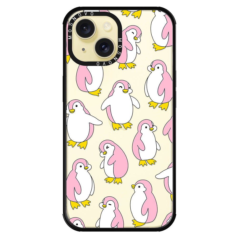 Pink Penguins Phone Case - iPhone 15 Plus Case - MOSNOVO