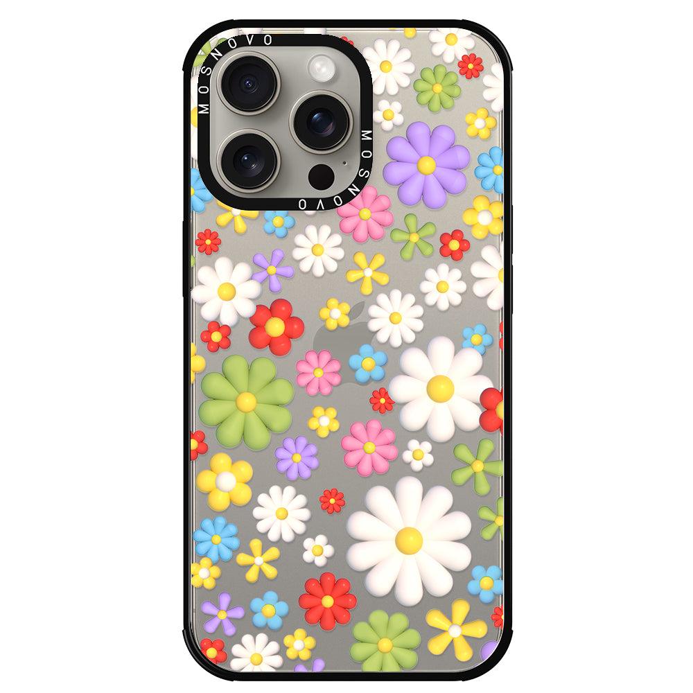 3D Flowers Phone Case - iPhone 15 Pro Max Case - MOSNOVO