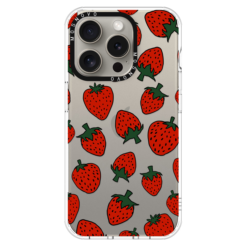 Red Strawberry Phone Case - iPhone 15 Pro Case - MOSNOVO