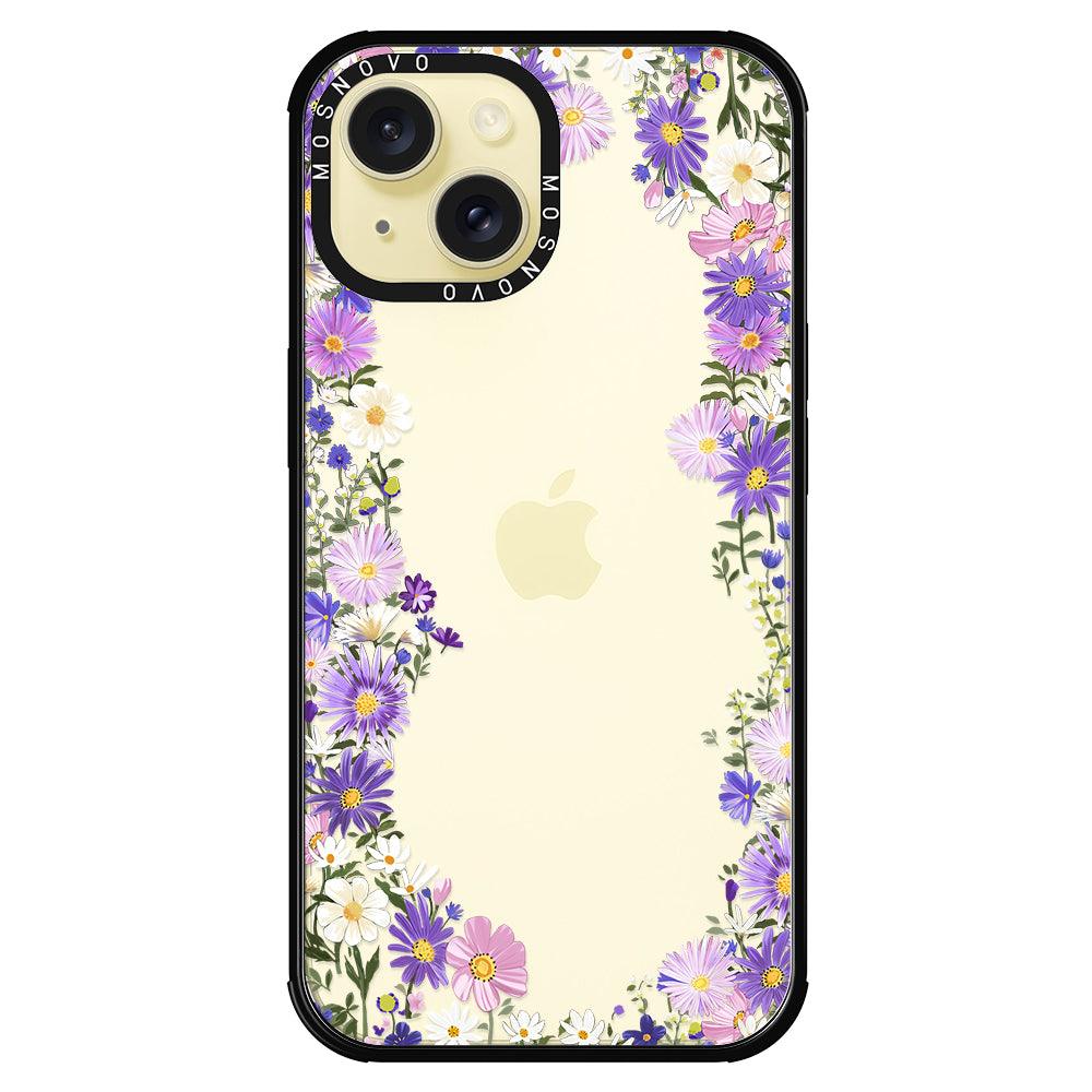 Purple Daisy Garden Phone Case - iPhone 15 Case - MOSNOVO