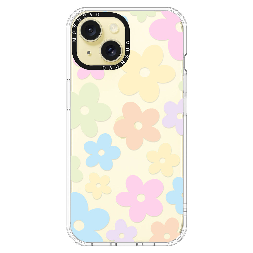 Pastel Flower Phone Case - iPhone 15 Plus Case - MOSNOVO