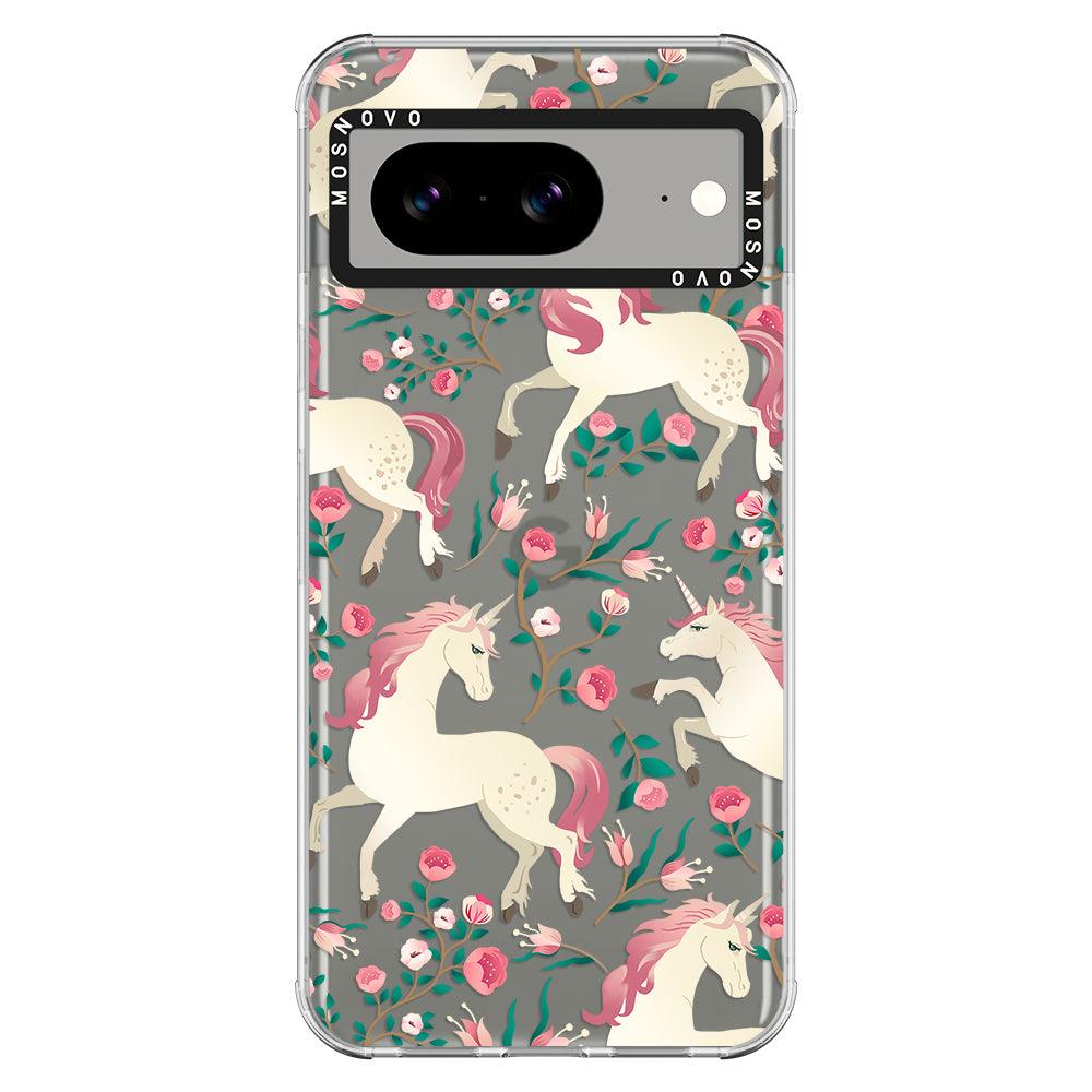 Unicorn with Floral Phone Case - Google Pixel 8 Case - MOSNOVO