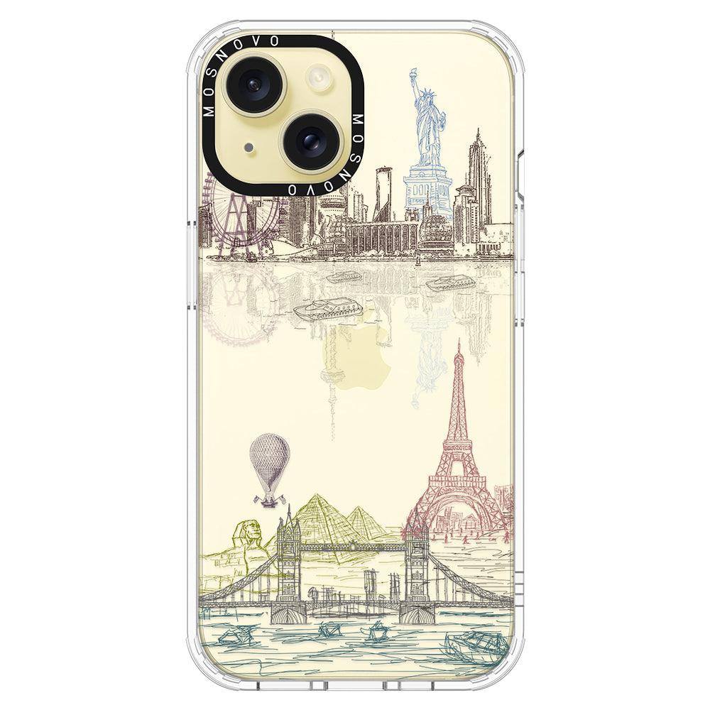 The World City Phone Case - iPhone 15 Case - MOSNOVO