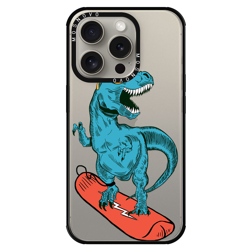 Surfing Dinosaur Phone Case - iPhone 15 Pro Case - MOSNOVO