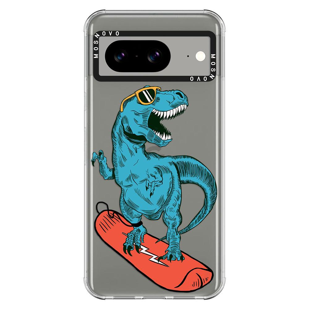 Surfing Dinosaur Phone Case - Google Pixel 8 Case - MOSNOVO