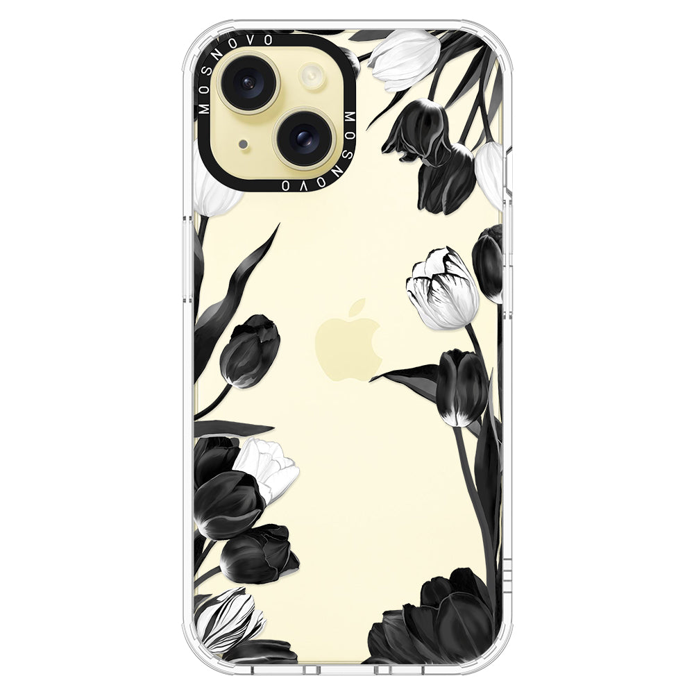 Black Tulips Phone Case - iPhone 15 Case - MOSNOVO