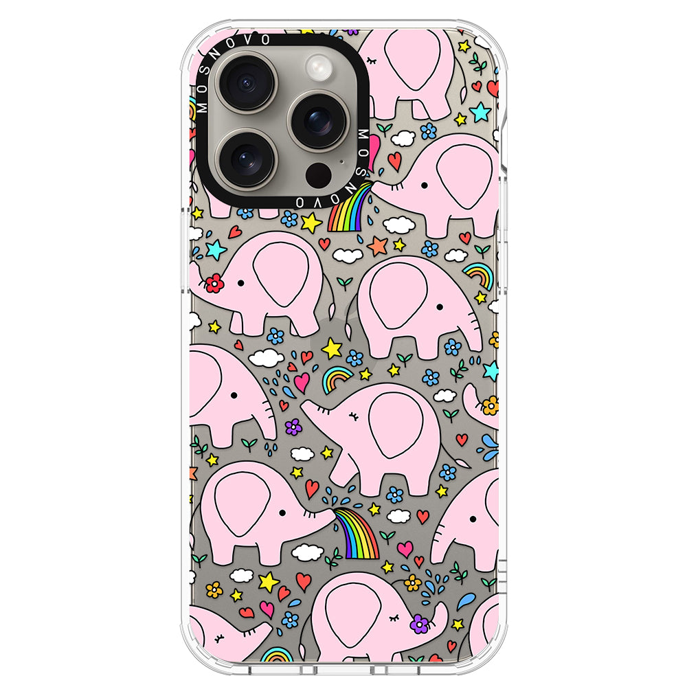 Pink Elephant Phone Case - iPhone 15 Pro Max Case - MOSNOVO