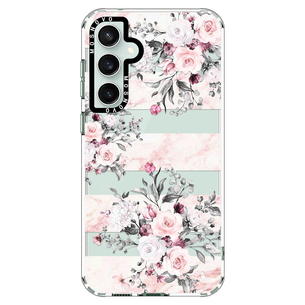 Pink Flower Marble Phone Case - Samsung Galaxy S23 FE Case