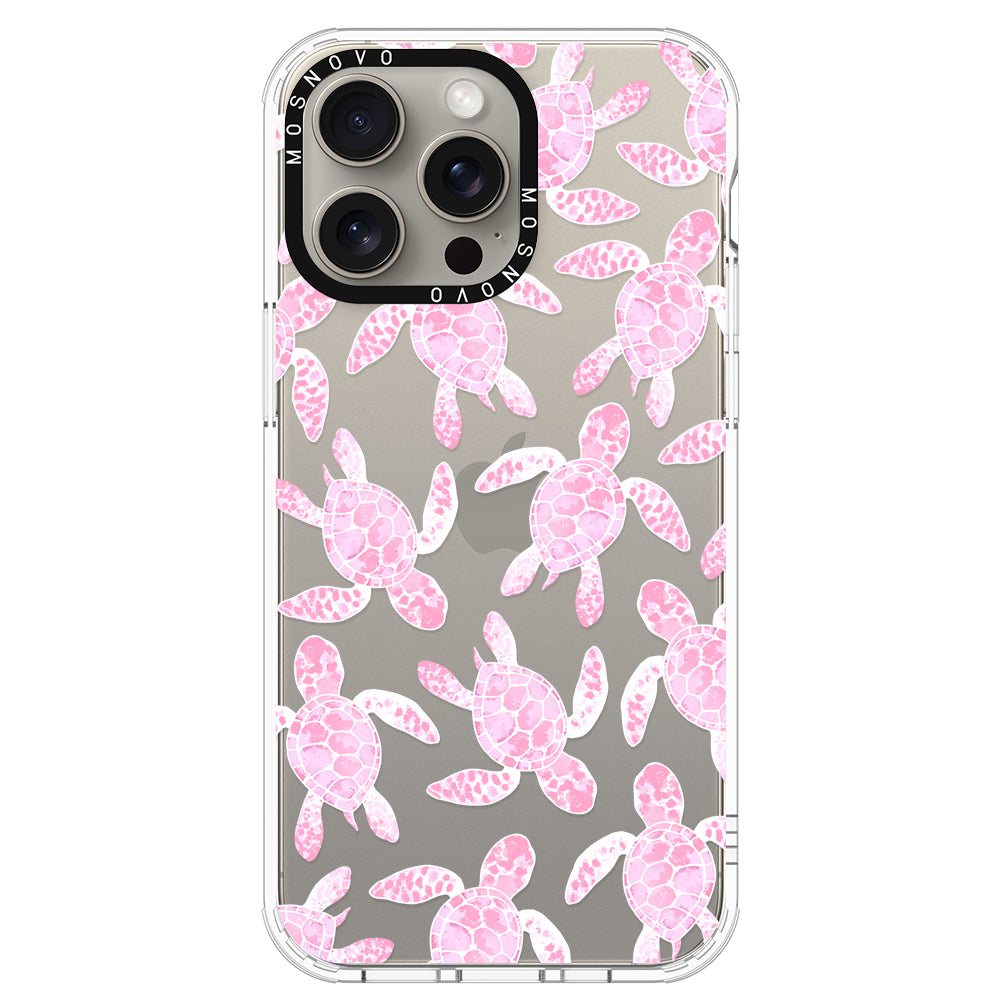 Pink Turtle Phone Case - iPhone 15 Pro Max Case - MOSNOVO