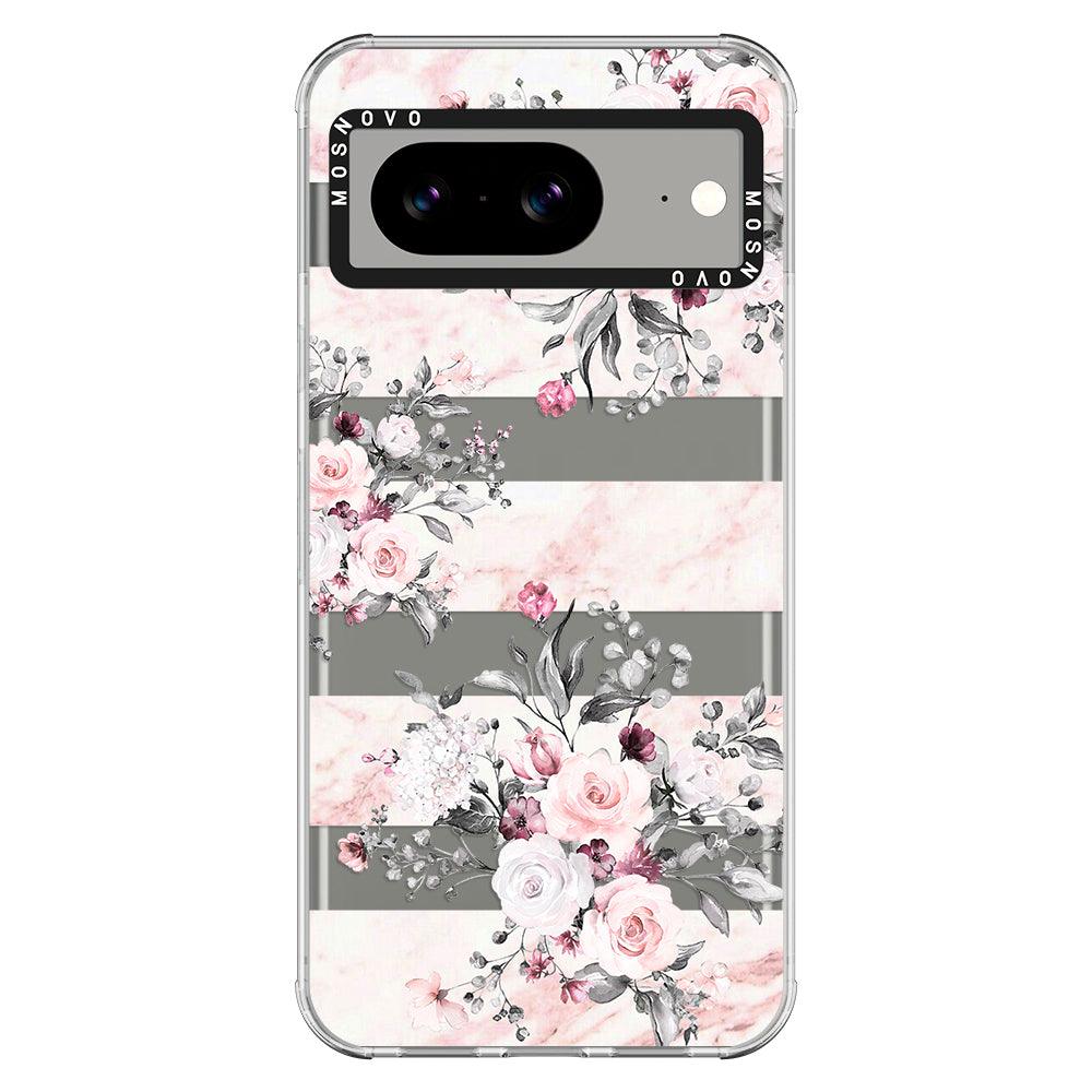 Pink Marble Flowers Phone Case - Google Pixel 8 Case - MOSNOVO