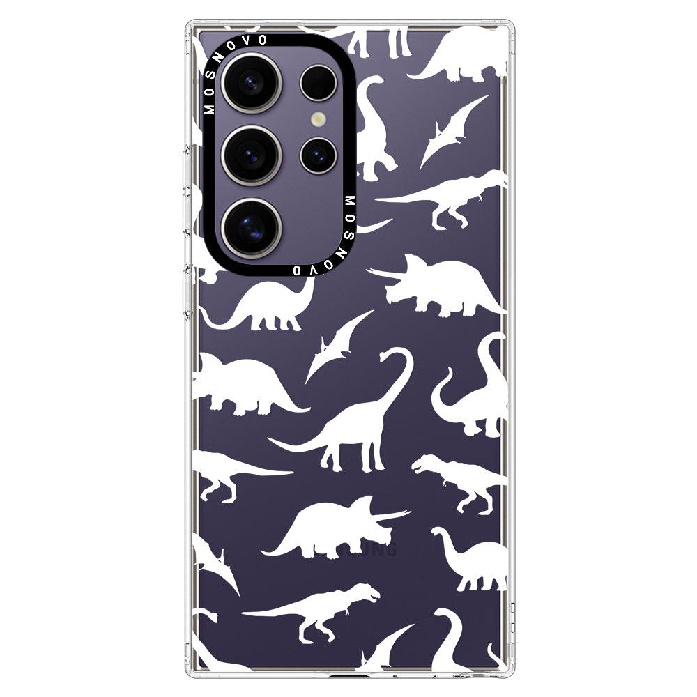 White Dinosaur Phone Case - Samsung Galaxy S24 Ultra Case - MOSNOVO