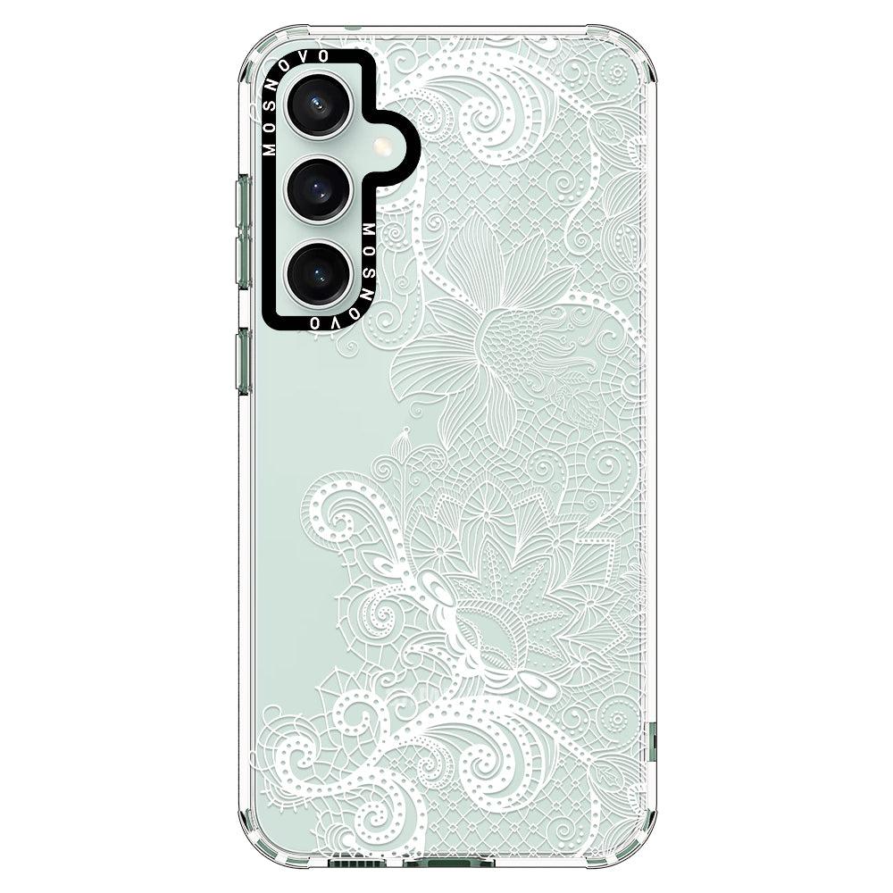 Lacy White Flower Phone Case - Samsung Galaxy S23 FE Case