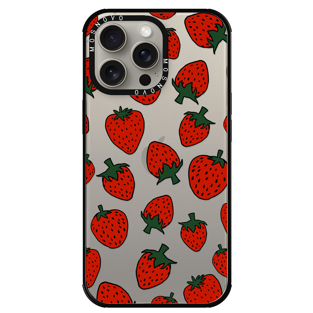 Red Strawberry Phone Case - iPhone 15 Pro Max Case - MOSNOVO