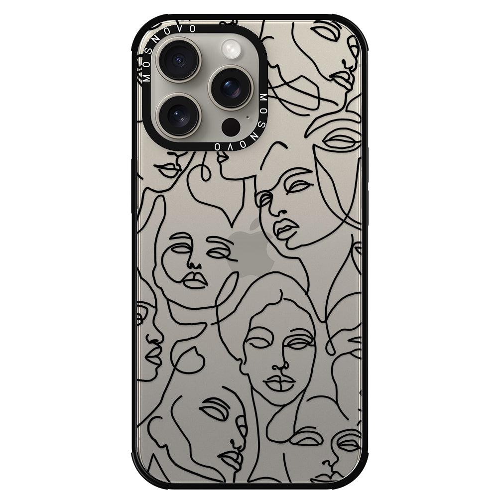 Abstract Face Line Art Phone Case - iPhone 15 Pro Max Case - MOSNOVO