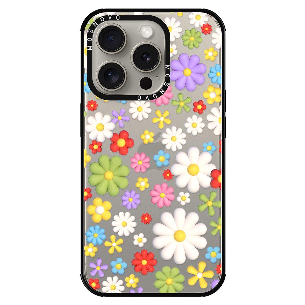 3D Flowers Phone Case - iPhone 15 Pro Case - MOSNOVO